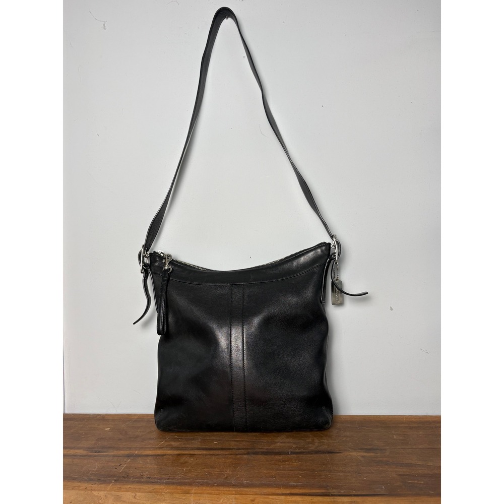 Coach Duffel Bleecker Black Leather Crossbody Bag F3S-9188‎ Vintage Y2K Hobo
